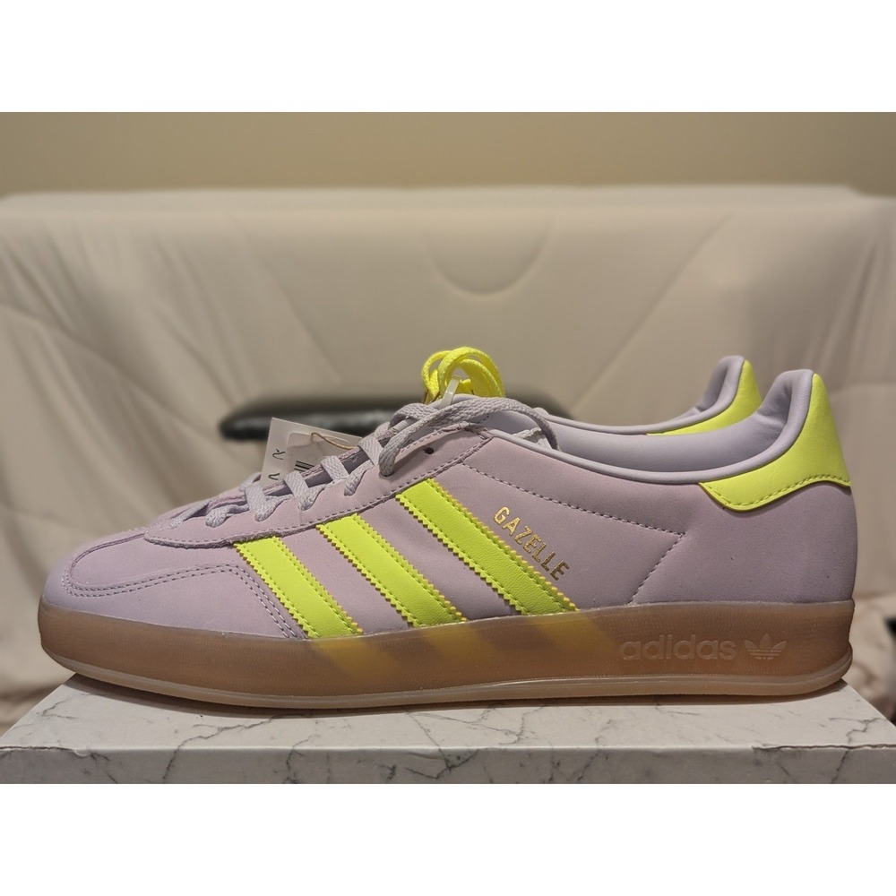 adidas Gazelle Indoor Women Shoes 11‎ Silver Dawn / Solar Yellow / Gum